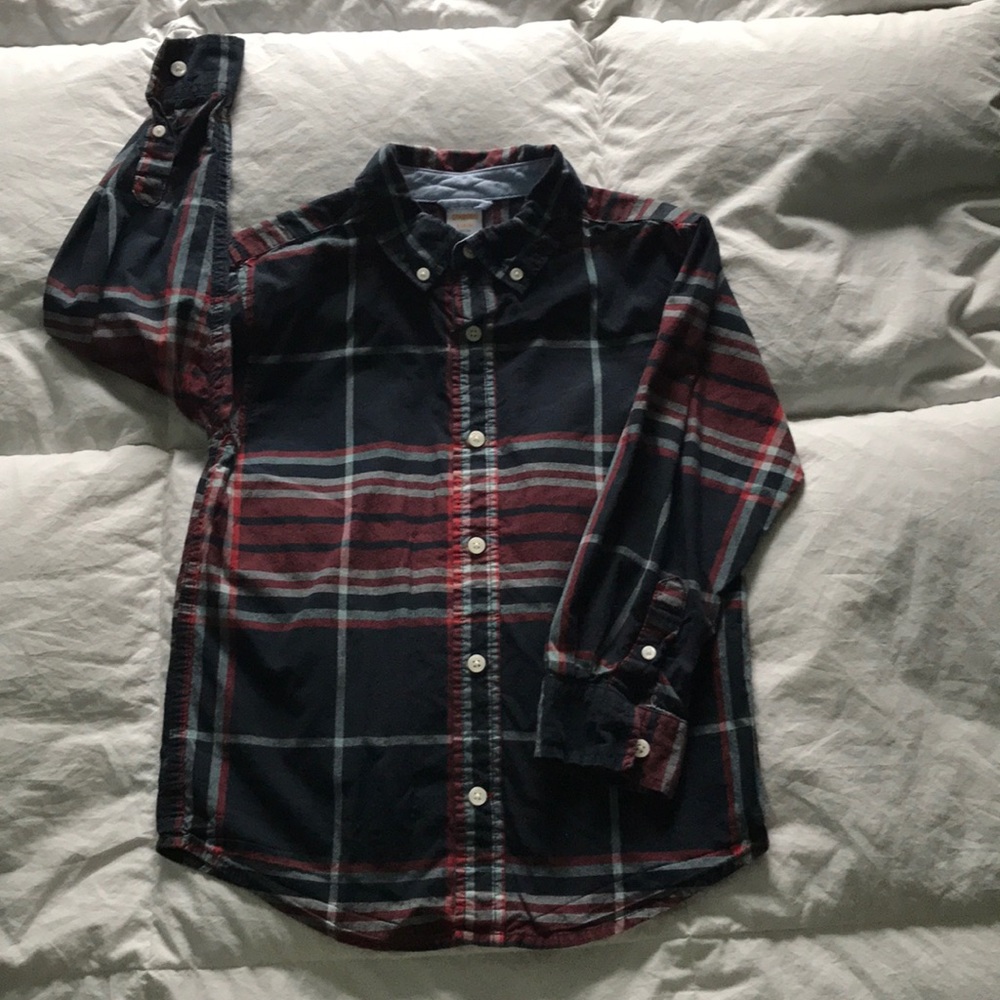 Boys plaid button down shirt